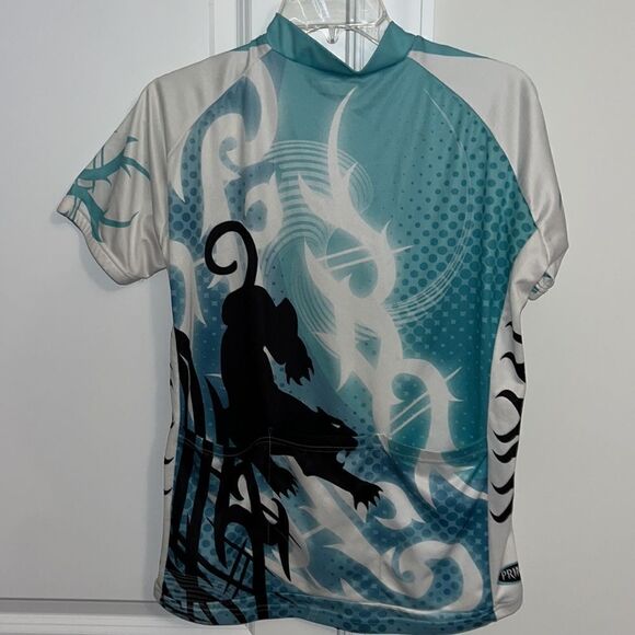 Women’s Primal Black Cat Panther Leopard Cycling Bike Racing 3/4 Zipper Jersey - Picture 3 of 5